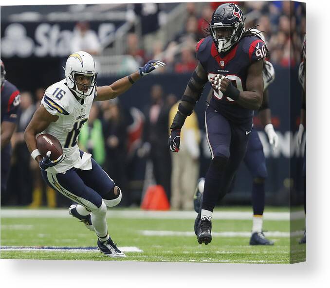 Houston Texans Canvas Print featuring the photograph San Diego Chargers v Houston Texans by Tim Warner