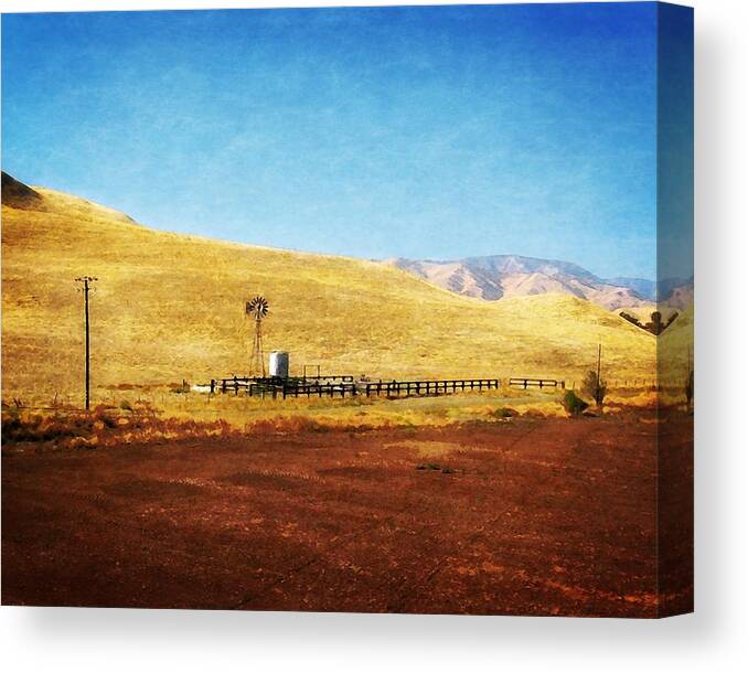 Corral Canvas Print featuring the photograph San Joaquin Corral by Timothy Bulone