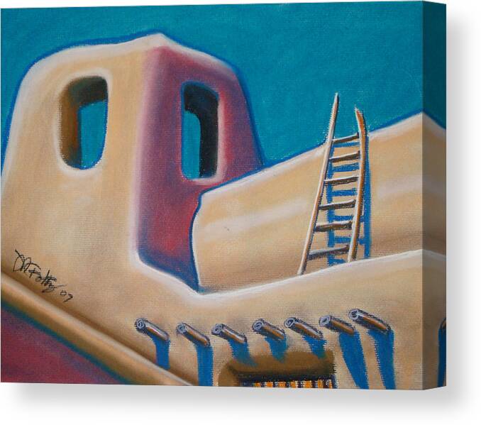 Architecture Canvas Print featuring the painting Santa Fe Style by Michael Foltz