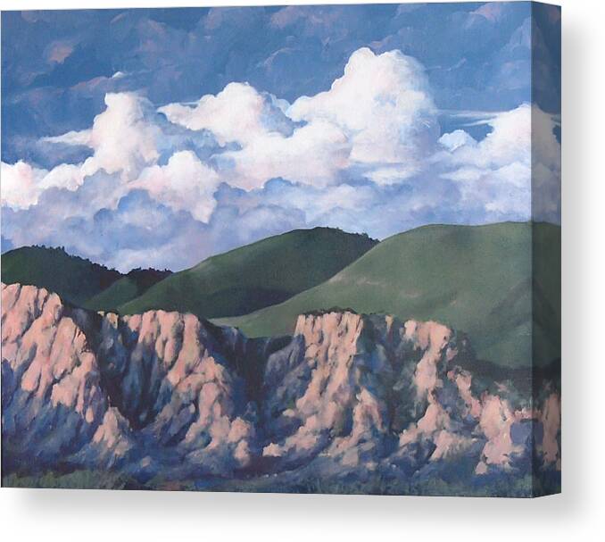 Landscape Canvas Print featuring the painting Santa Maria Riverbank by Philip Fleischer