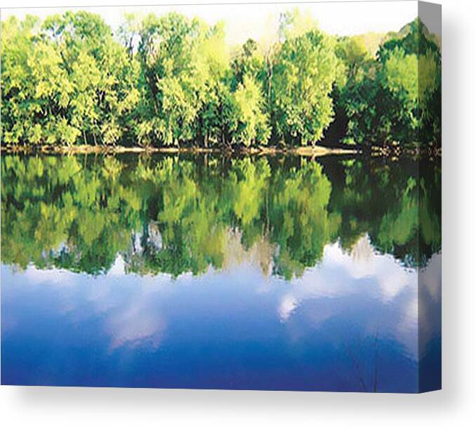 Schuylkill River Canvas Print featuring the pyrography Schuylkill River Trail by Linda N La Rose