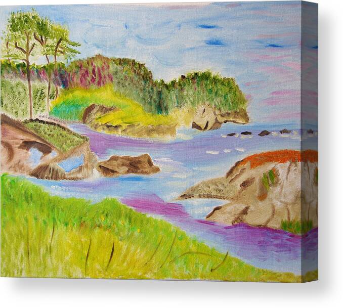 Seascape Canvas Print featuring the painting Sea Escape by Meryl Goudey