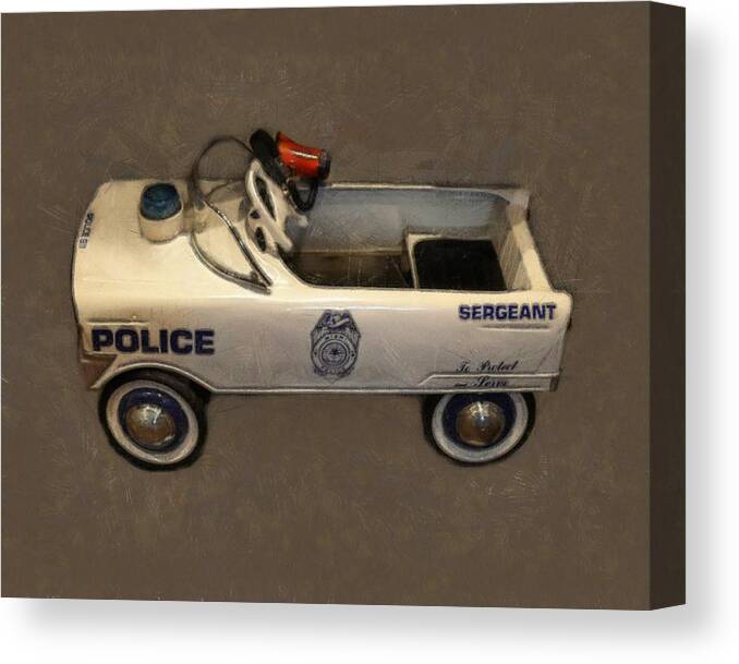 Steering Wheel Canvas Print featuring the photograph Sergeant Pedal Car by Michelle Calkins
