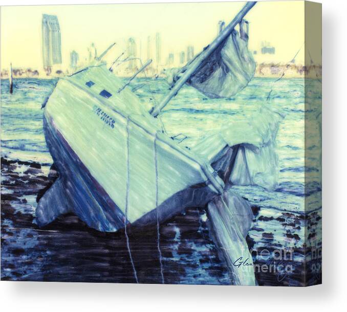 Shipwreck After The Storm Canvas Print featuring the photograph Shipwreck After The Storm by Glenn McNary