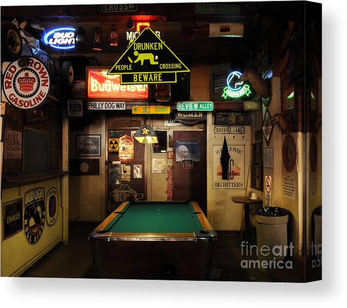 Bar Canvas Print featuring the photograph Signs and More Signs by Vivian Christopher