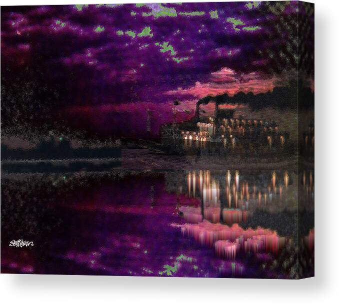 Silent River Canvas Print featuring the digital art Silent River by Seth Weaver