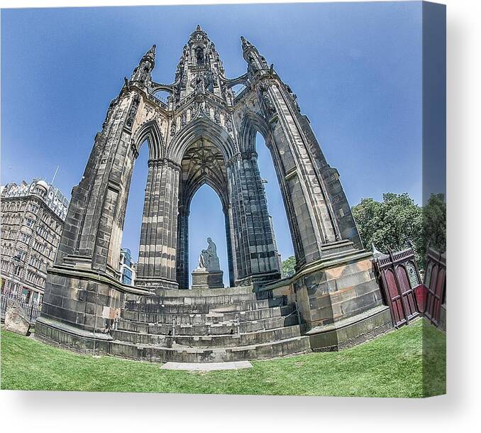 Scotland Canvas Print featuring the photograph Sir Walter Scott Monument- Edinburgh by Alan Toepfer