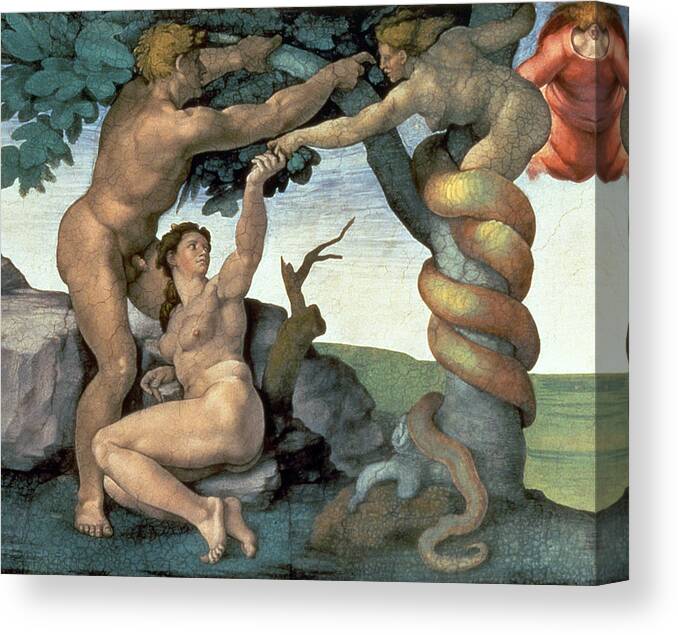 Michelangelo Canvas Print featuring the painting Sistine Chapel Ceiling by Michelangelo