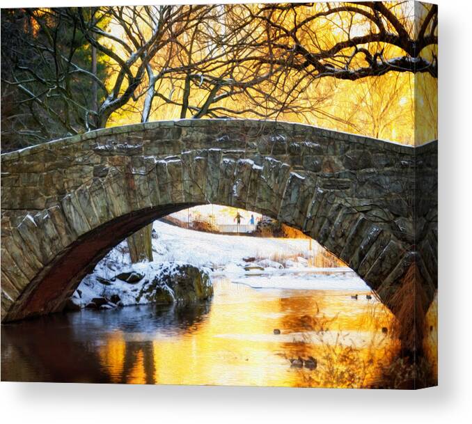 Arch Canvas Print featuring the photograph Skaters In Central Park Through The by Vicki Jauron, Babylon And Beyond Photography