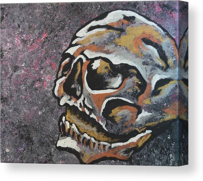 Skull Canvas Print featuring the painting Skull by Meganne Peck