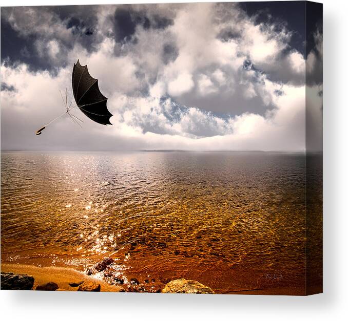 Umbrella Canvas Print featuring the photograph Slight chance of a breeze by Bob Orsillo