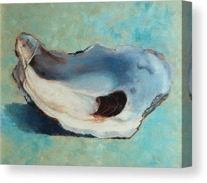 Oyster Canvas Print featuring the painting Slurp by Pam Talley