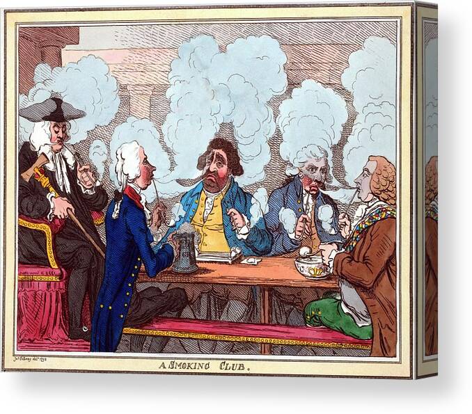 Charles James Fox Canvas Print featuring the photograph Smoking Club by George Arents Collectionnew York Public Library