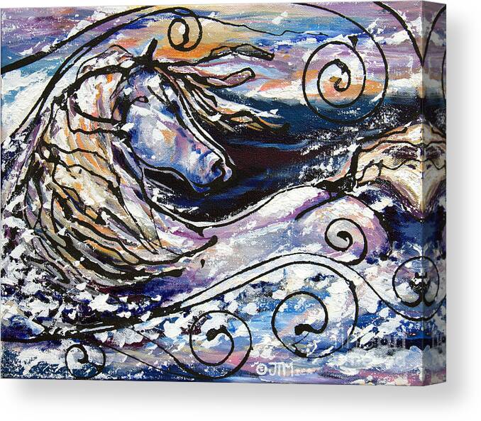 Horse Canvas Print featuring the painting Snowplace like Home by Jonelle T McCoy