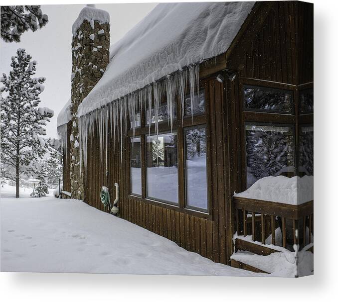 Rockies Canvas Print featuring the photograph Snowy House by Tom Wilbert