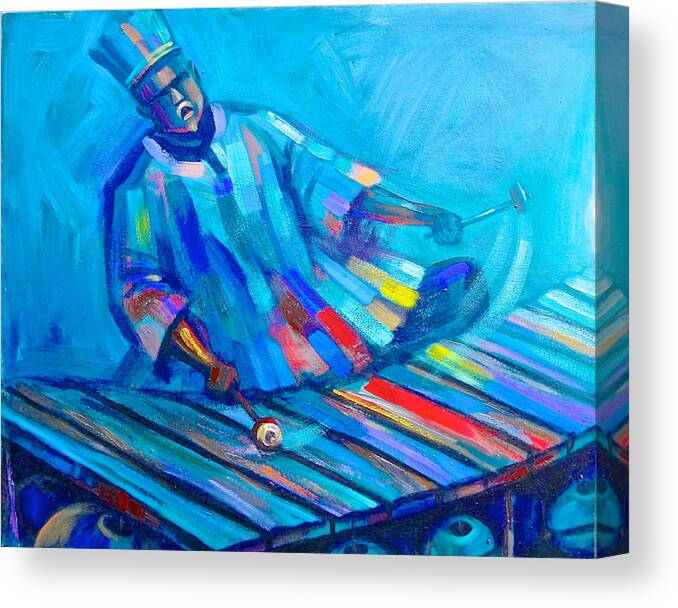 Ghanaian Artists Canvas Print featuring the painting Solo by Amakai