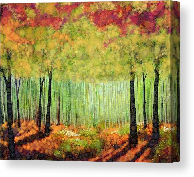 Magical Fall Colors That Invite Your Imagination To Dream. Delicate White Flowers Dot The Landscape Canvas Print featuring the digital art Something Good by Steven Boland