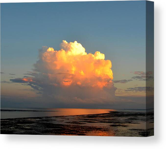 Cloud Canvas Print featuring the photograph Spectacular Cloud in Sunset Sky by Carla Parris