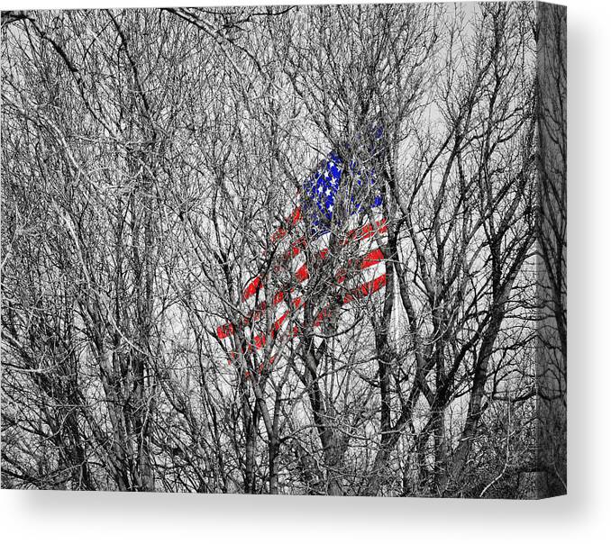 Flag Canvas Print featuring the photograph Still There by Gene Tatroe