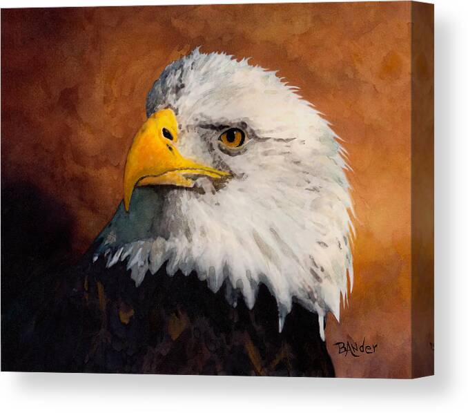 Eagle Canvas Print featuring the painting Stormy Eagle by Brent Ander