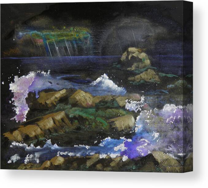 Stormy Night Canvas Print featuring the painting Stormy Night by Terry Honstead