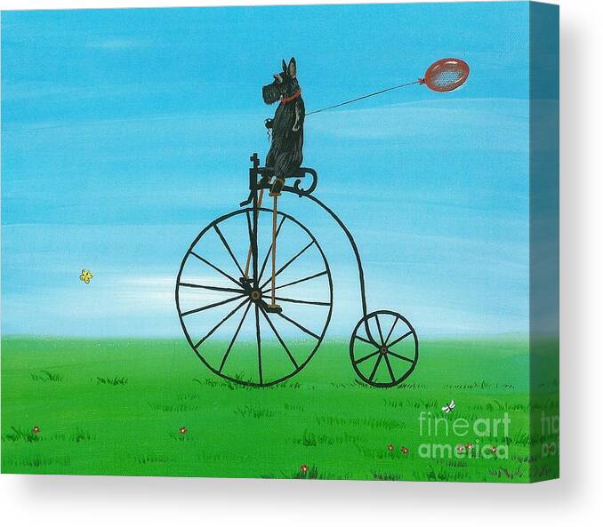 Painting Canvas Print featuring the painting Summer Fun Scotty Style by Margaryta Yermolayeva
