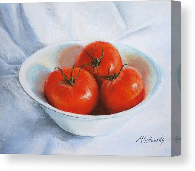 Summer Canvas Print featuring the pastel Summer Tomatoes by Marna Edwards Flavell