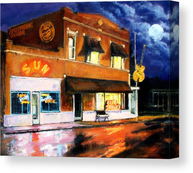 Robert Canvas Print featuring the painting Sun Studio - Night by Robert Reeves