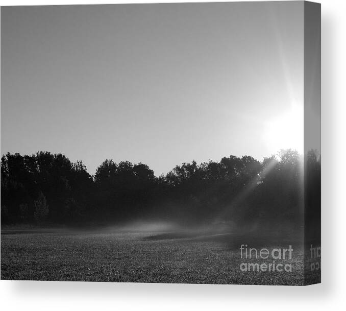 Sunrise Canvas Print featuring the photograph Sunrise in Black and White by Anita Oakley