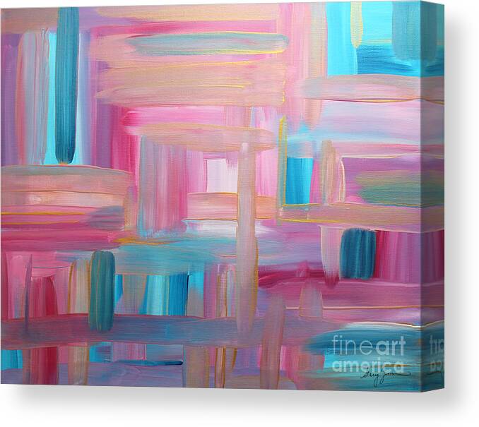 Acrylic Canvas Print featuring the painting Sunset Abstract by Stacey Zimmerman