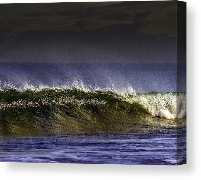 Coast Canvas Print featuring the photograph Sunset Wave by Don Hoekwater Photography