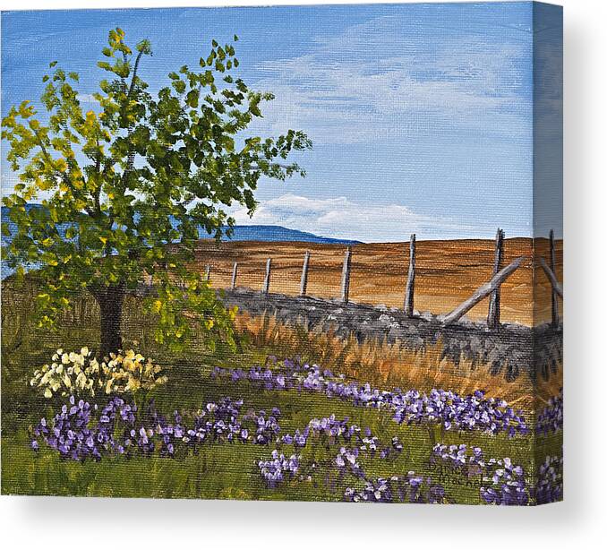 Landscape Canvas Print featuring the painting Table Mountain 4 by Darice Machel McGuire