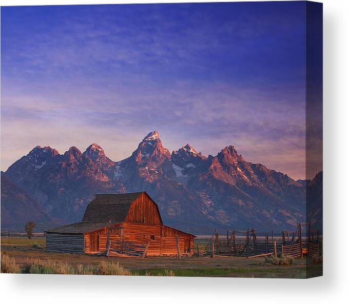 Tetons Canvas Print featuring the photograph Teton Sunrise by Darren White