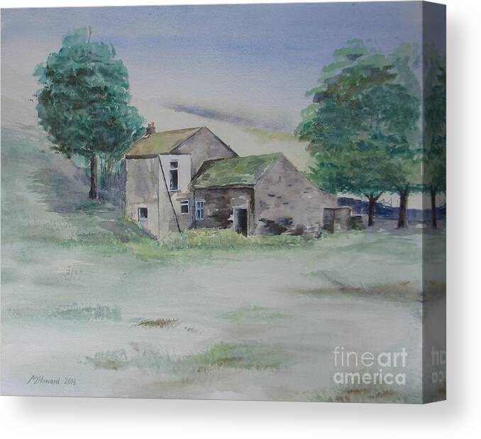 Abandoned Canvas Print featuring the painting The Abandoned House by Martin Howard