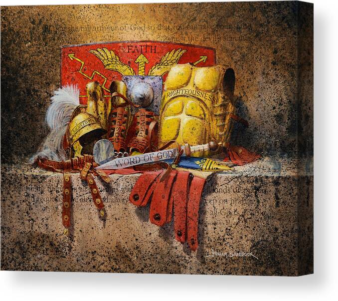Traditional Canvas Print featuring the painting The Armour of God by Graham Braddock