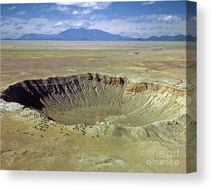 Usa Canvas Print featuring the photograph The Barringer Meteor Crater by Rod Jones