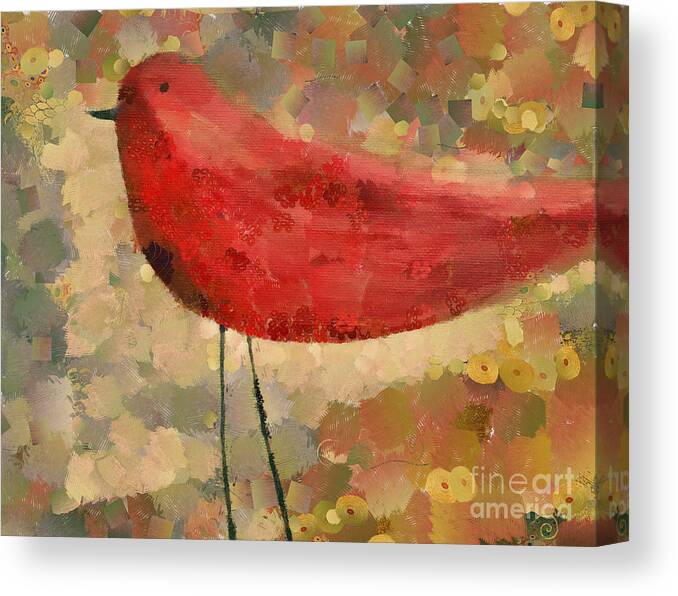 Bird Canvas Print featuring the painting The Bird - k04d by Variance Collections