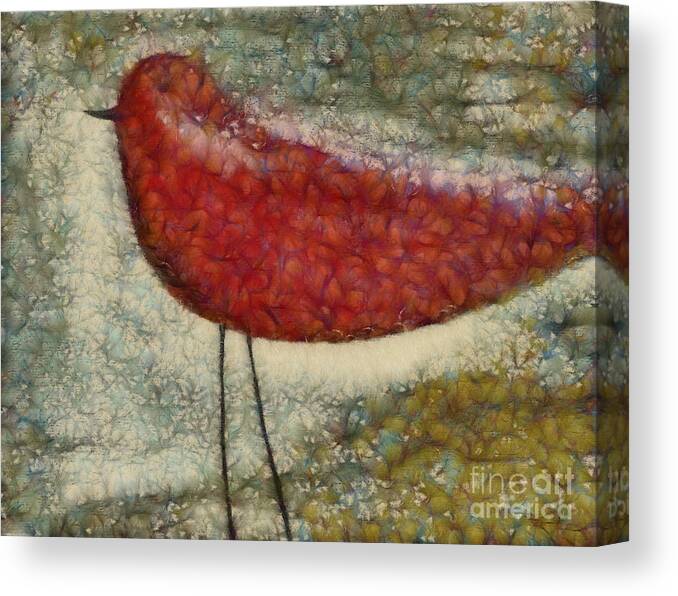 Bird Mixed Media Canvas Print featuring the painting The Bird Sp0901 by Variance Collections