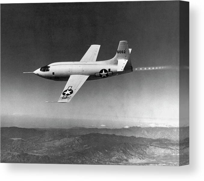 1940s Canvas Print featuring the photograph The First Supersonic Flight by Underwood Archives