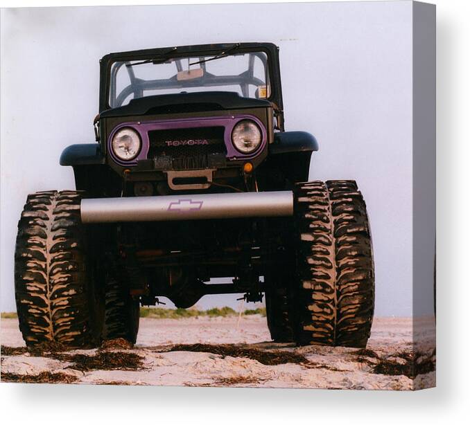 Jeeps Canvas Print featuring the painting The Hot Rod by Teresa Tilley