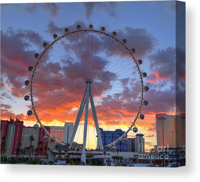 Linq Canvas Print featuring the photograph High Roller at The LINQ by Eddie Yerkish