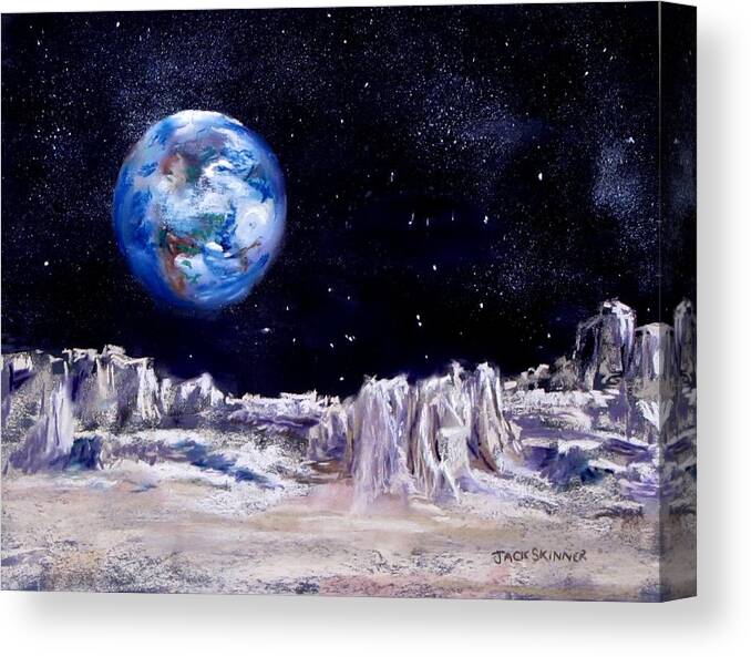 Moon Canvas Print featuring the painting The Moon Rocks by Jack Skinner