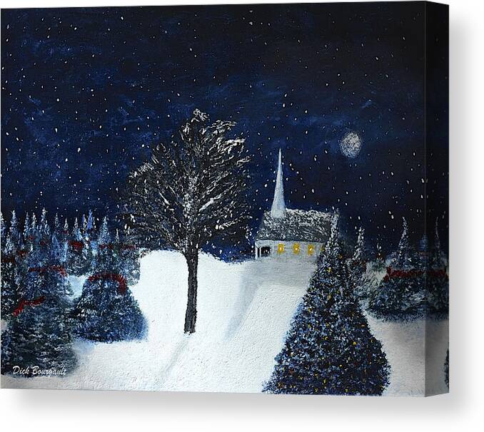 Christmas Canvas Print featuring the painting The Night Before Christmas by Dick Bourgault