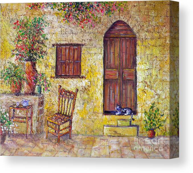 Old Chair Canvas Print featuring the painting The Old Chair by Lou Ann Bagnall