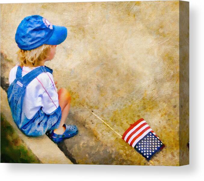 America Canvas Print featuring the photograph The Parade Has Passed Him By by David and Carol Kelly