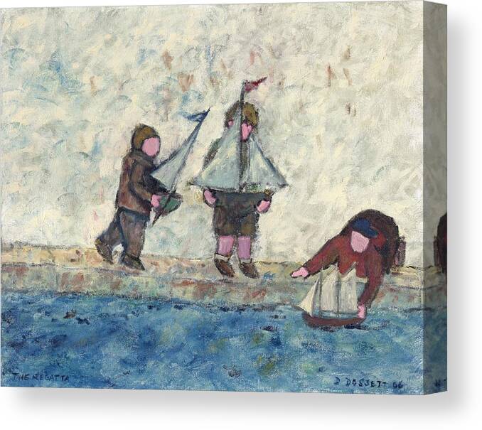 Sailing Canvas Print featuring the painting The Regatta by David Dossett