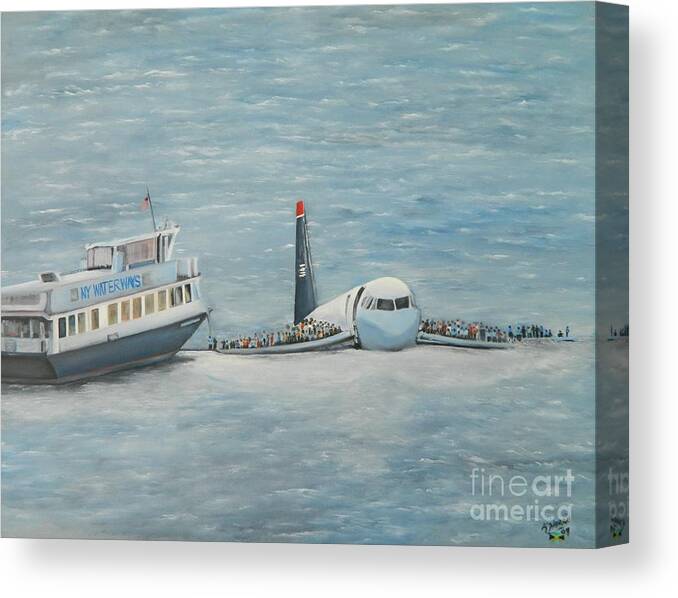 Boat Canvas Print featuring the painting The Rescue by Kenneth Harris