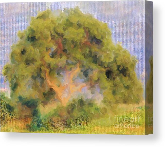 Art;tree;green;digital Painting;digital Art;landscape;unique;one Of A Kind Canvas Print featuring the digital art The Tree by Ruby Cross