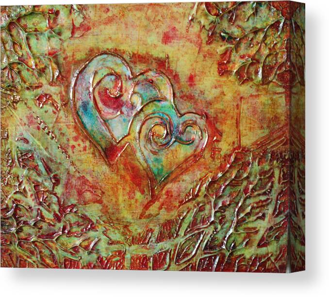 Hearts Canvas Print featuring the painting The Two of Us by Christiane Kingsley