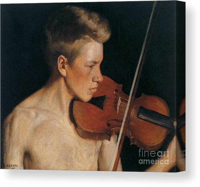Pekka Halonen (18651933) Canvas Print featuring the painting The Violinist by Celestial Images